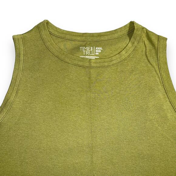 Time and Tru Womens Tank Top Sleeveless Wide Strap Green Pullover Knit XXXL 3X - Picture 2 of 4